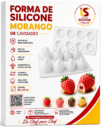 MOLDE DE SILICONE MORANGOS G 08 CAVIDADES