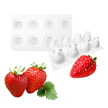 MOLDE DE SILICONE  MORANGOS G 08 CAVIDADES