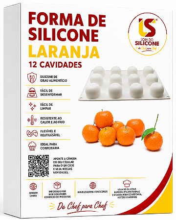 MOLDE DE SILICONE MINI LARANJA 12 CAVIDADES