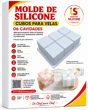 MOLDE DE SILICONE CUBOS PARA VELAS E SABONETE