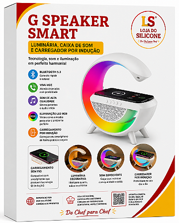 G SPEAKER SMART LUMINÁRIA CAIXA DE SOM E CARREGADOR POR INDUÇÃO