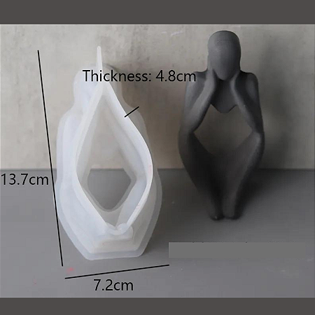 MOLDE DE SILICONE PENSADOR PARA RESINA EPÓXI VELA E GESSO