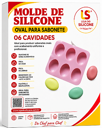 MOLDE DE SILICONE PARA SABONETES 06 CAVIDADES