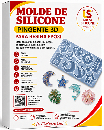 MOLDE PARA BRINCOS RESINA EPÓXI E PINGENTES