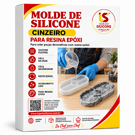 MOLDE DE SILICONE CINZEIRO PARA RESINA EPÓXI