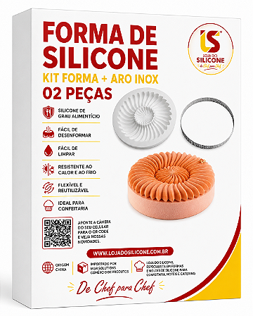 KIT DUAS PEÇAS ARO INOX E FORMA DE SILICONE