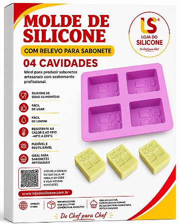 MOLDE DE SILICONE ALTO RELEVO PARA SABONETE