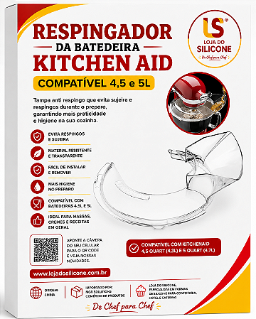 RESPINGADOR DA BATEDEIRA KITCHEN AID COMPATÍVEL 4,5 e 5L