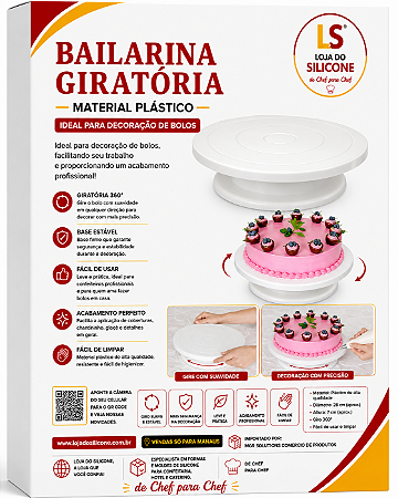 BAILARINA GIRATÓRIA PARA CONFEITOS DE BOLOS E TORTAS