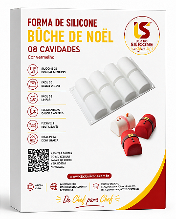 FORMA DE SILICONE OBLONGO PARA BUCHE 08 CAVIDADES