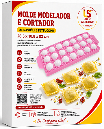 MOLDE MODELADOR E CORTADOR DE RAVIÓLI E FETTUCCINE