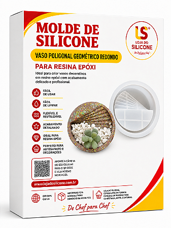 MOLDE DE SILICONE VASO POLIGONAL GEOMÉTRICO REDONDO