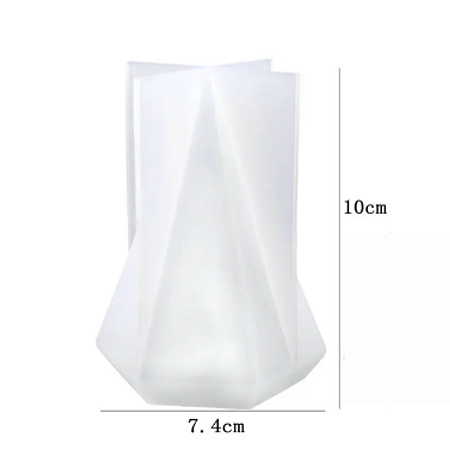 MOLDE DE SILICONE PIRÂMIDE DIAMANTE PARA VELAS E RESINA