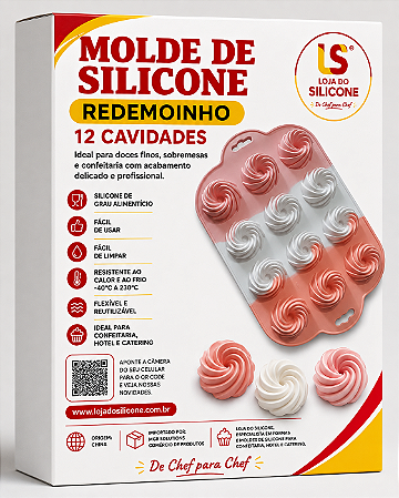 FORMA DE SILICONE REDEMOINHO 12 CAVIDADES