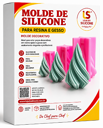 MOLDE DE SILICONE PARA VELA ESPIRAL ONDA GEOMETRIA