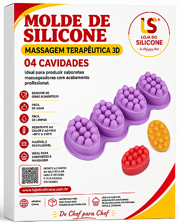 MOLDE DE SILICONE PARA SABONETE MASSAGEM TERAPÊUTICA 3D