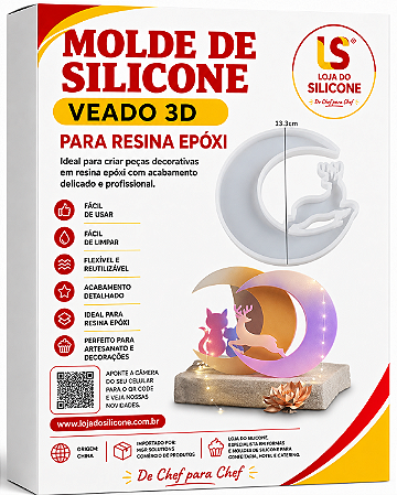MOLDE DE SILICONE PARA RESINA EPÓXI VEADO
