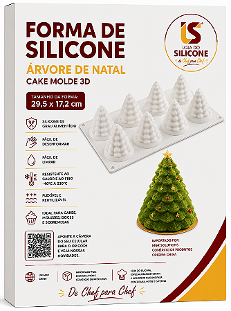 CAKE MOLDE 3D ARVORE DE NATAL 8 CAVIDADES
