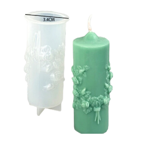 MOLDE DE SILICONE CILÍNDRICO PARA VELAS 3D
