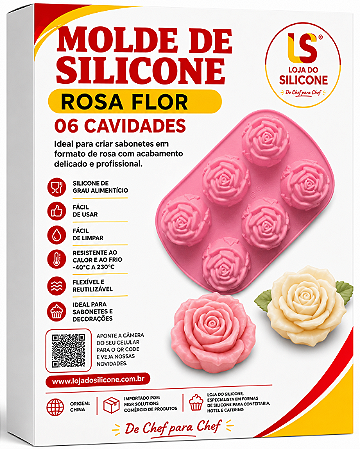 MOLDE DE SILICONE ROSA FLÔR
