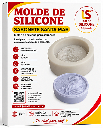 MOLDE DE SILICONE SANTA MÃE PARA SABONETE ALTO RELEVO