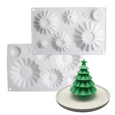 MOLDE DE SILICONE ÁRVORE DE NATAL PARA MONTAR