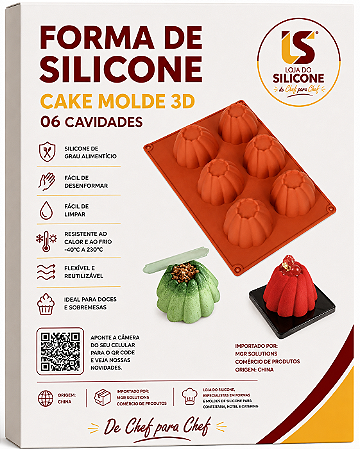 MOLDE DE SILICONE PARA DOCES FRANCÊS 06 CAVIDADES
