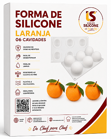 MOLDE DE SILICONE LARANJA 06 CAVIDADES
