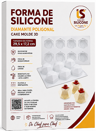 MOLDE DE SILICONE DIAMANTE POLIGONAL 8 CAVIDADES
