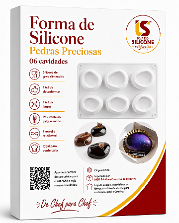 MOLDE DE SILICONE PEDRAS PRECIOSAS 06 CAVIDADES