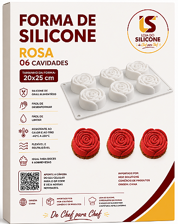 MOLDE DE SILICONE ROSA 06 CAVIDADES