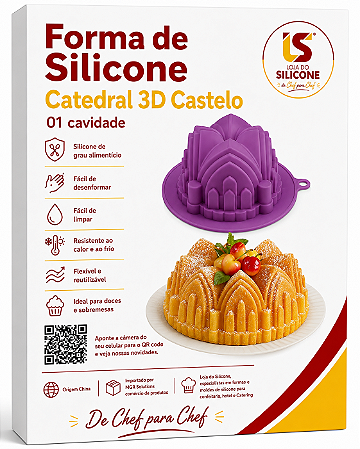 MOLDE DE SILICONE CATEDRAL 3D CASTELO