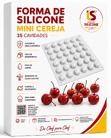 MOLDE DE SILICONE CEREJA 35 CAVIDADES