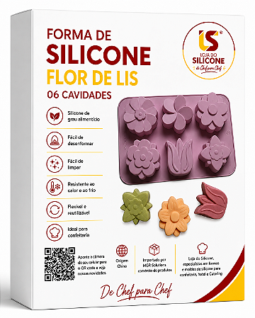 MOLDE DE SILICONE FLOR DE LIS 06 CAVIDADES