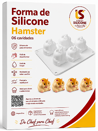 MOLDE DE SILICONE HAMSTER 6 CAVIDADES