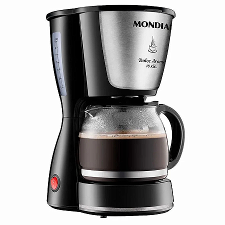 CAFETEIRA ELÉTRICA MONDIAL DOLCE AROME BLACK JARRA DE VIDRO