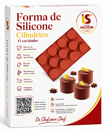 FORMA DE SILICONE CILÍNDRICA 11 CAVIDADES 5CM