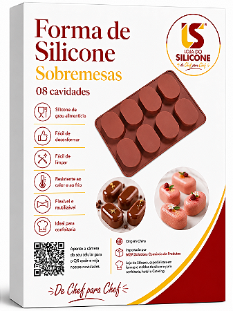 FORMA DE SILICONE OBLONGO 8 CAVIDADES