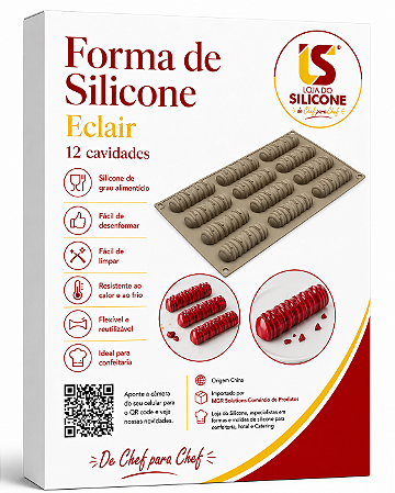 MOLDE DE SILICONE ECLAIR 12 CAVIDADES