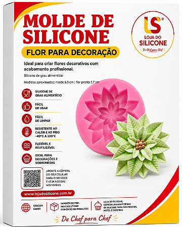 MOLDE DE SILICONE FLÔR PARA DECORAÇÃO