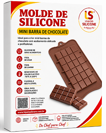 MOLDE DE SILICONE PARA MODELAR CHOCOLATE BARRA