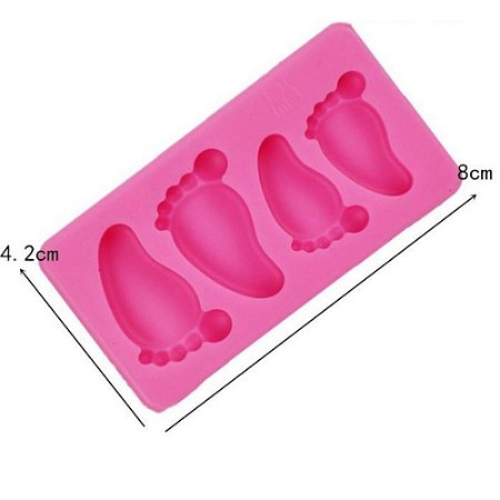 MOLDE DE SILICONE PEZINHO DE BEBÊ 04 CAVIDADES