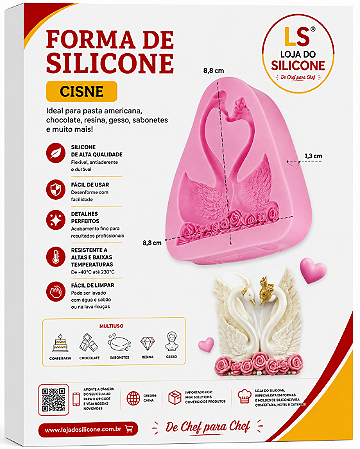 MOLDE E FORMAS DE SILICONE CISNE