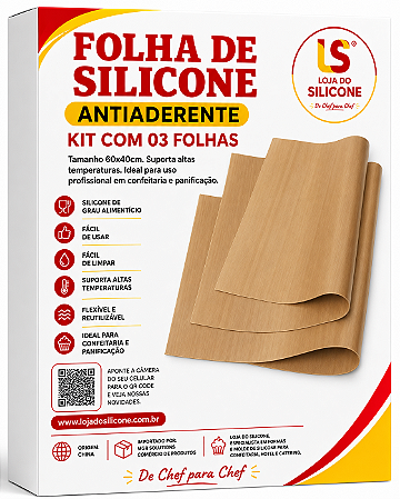 TAPETE DE SILICONE ANTIADERENTE KIT COM 03 FOLHAS EM PROMOÇÃO