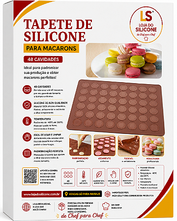 TAPETE DE SILICONE PARA MACARONS 48 CAVIDADES PROMOÇÃO