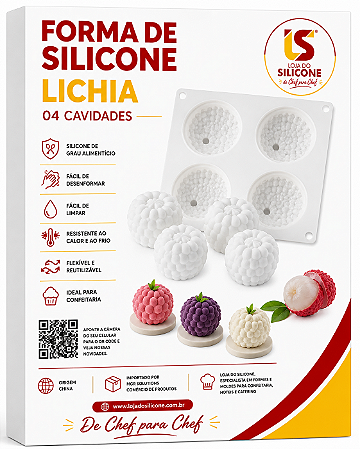 MOLDE DE SILICONE LICHIA 3D 4 CAVIDADES CONJUNTO COM 2 PEÇAS