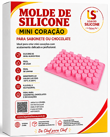 MOLDE DE SILICONE MINI CORAÇÃO PARA CHOCOLATE