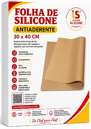 FOLHA DE SILICONE ANTIADERENTE TEFLON