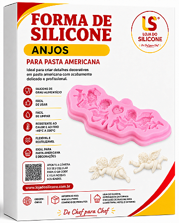 MOLDE SILICONE ANJOS PARA LATERAL DE BOLOS ARTÍSTICOS