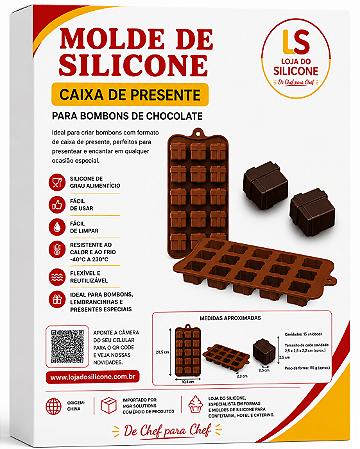 MOLDE DE SILICONE CAIXA DE PRESENTE